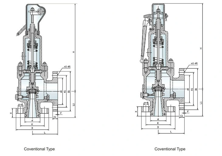 API 526 Boiler Flanged Spring Loaded Steam Safety Pressure Relief Valve with Lever Type