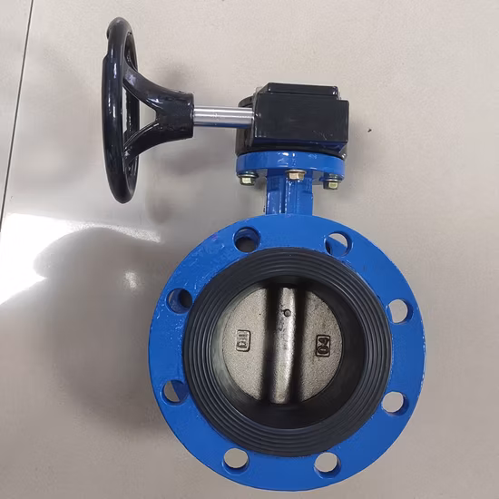 Valvola a farfalla a doppia flangia eccentrica con controllo industriale rivestita in EPDM in ferro duttile
